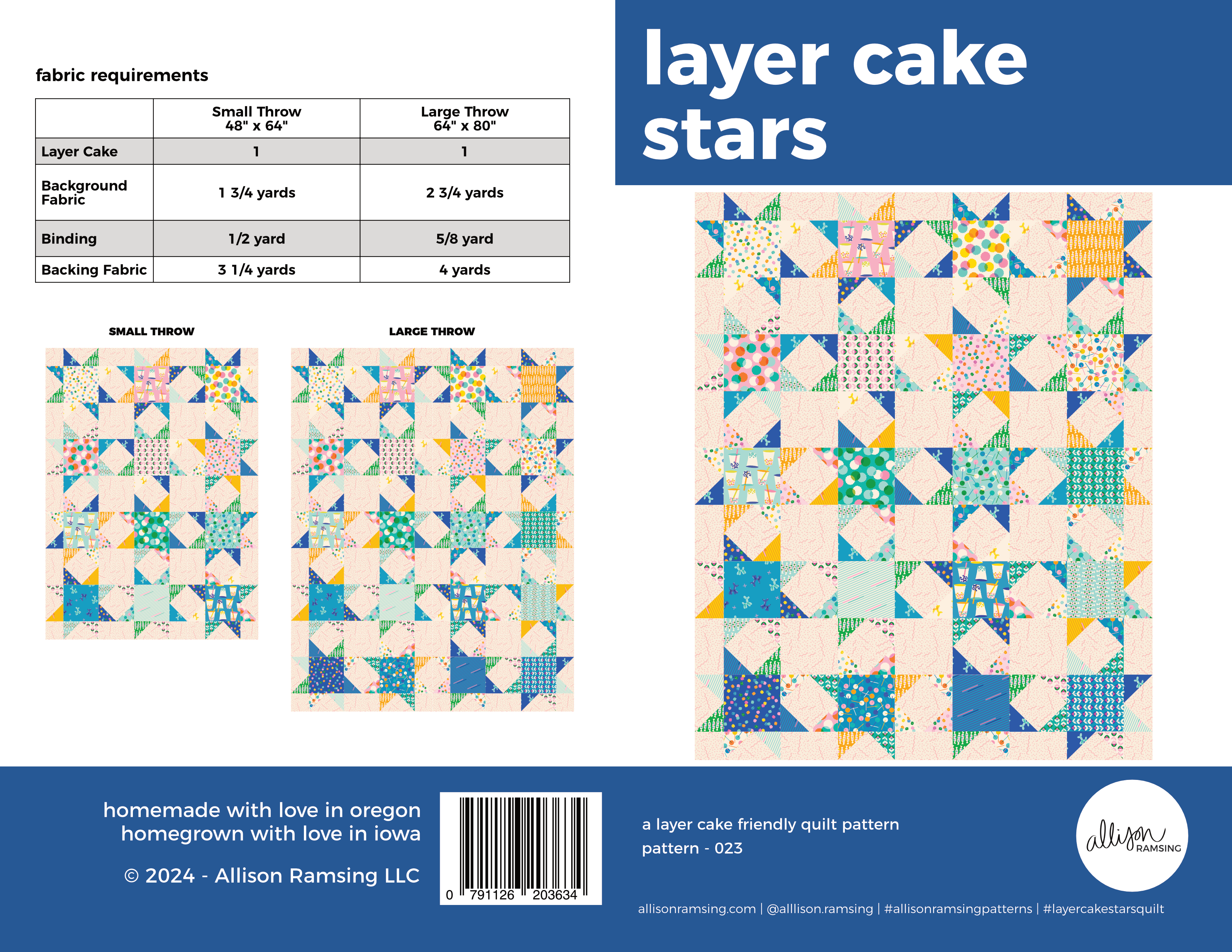AllisonRamsing.com – Großhandel Bastelzubehör – Layer Cake Stars Quiltmuster, bedruckt1