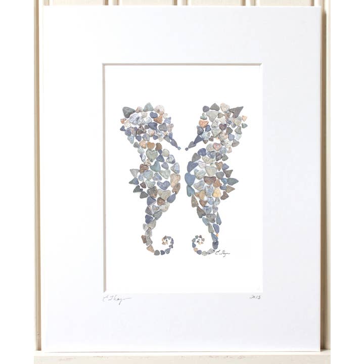 Coastal art | Seahorses art print for wholesale by Love Rocks Me®