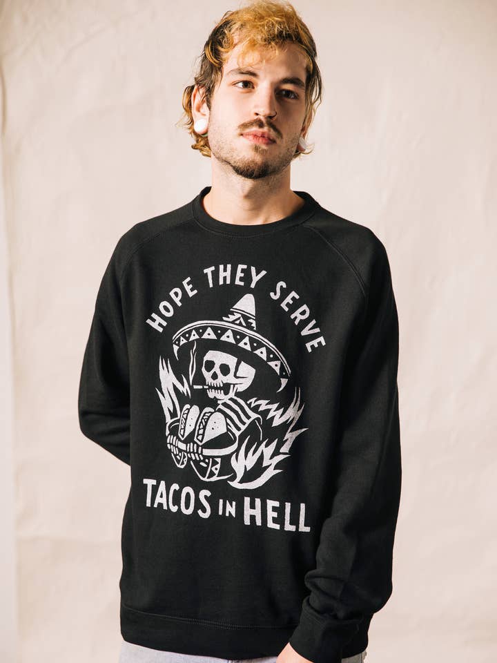 Pyknic – wholesale Sweatshirt med tryck - Dam – Hoppas de tjänar Tacos i helvetet tröja1