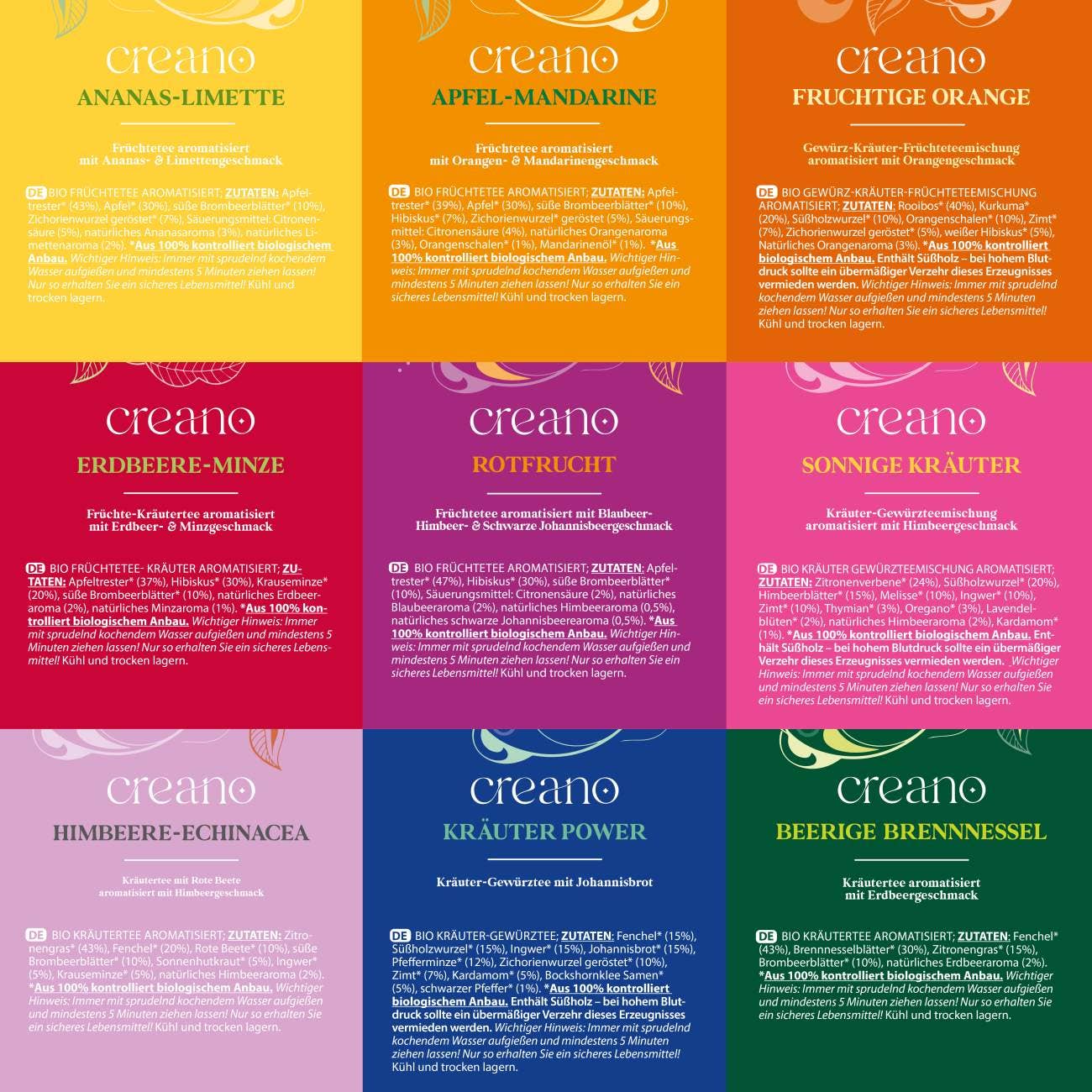 Creano - Venta al por mayor Tés a granel - Set de regalo de té orgánico surtido 45 bolsas 90 g3