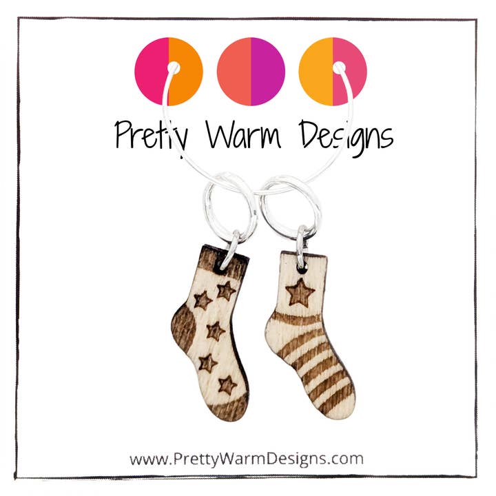 Dúo de Marcadores de Puntadas para Tejer Estrellas y Rayas para venta al por mayor de Pretty Warm Designs