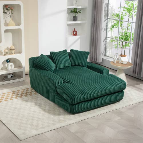 39F Inc. - Wholesale Sofa - Convertible Sofa Bed with Adjustable Backrest-Grey/Green