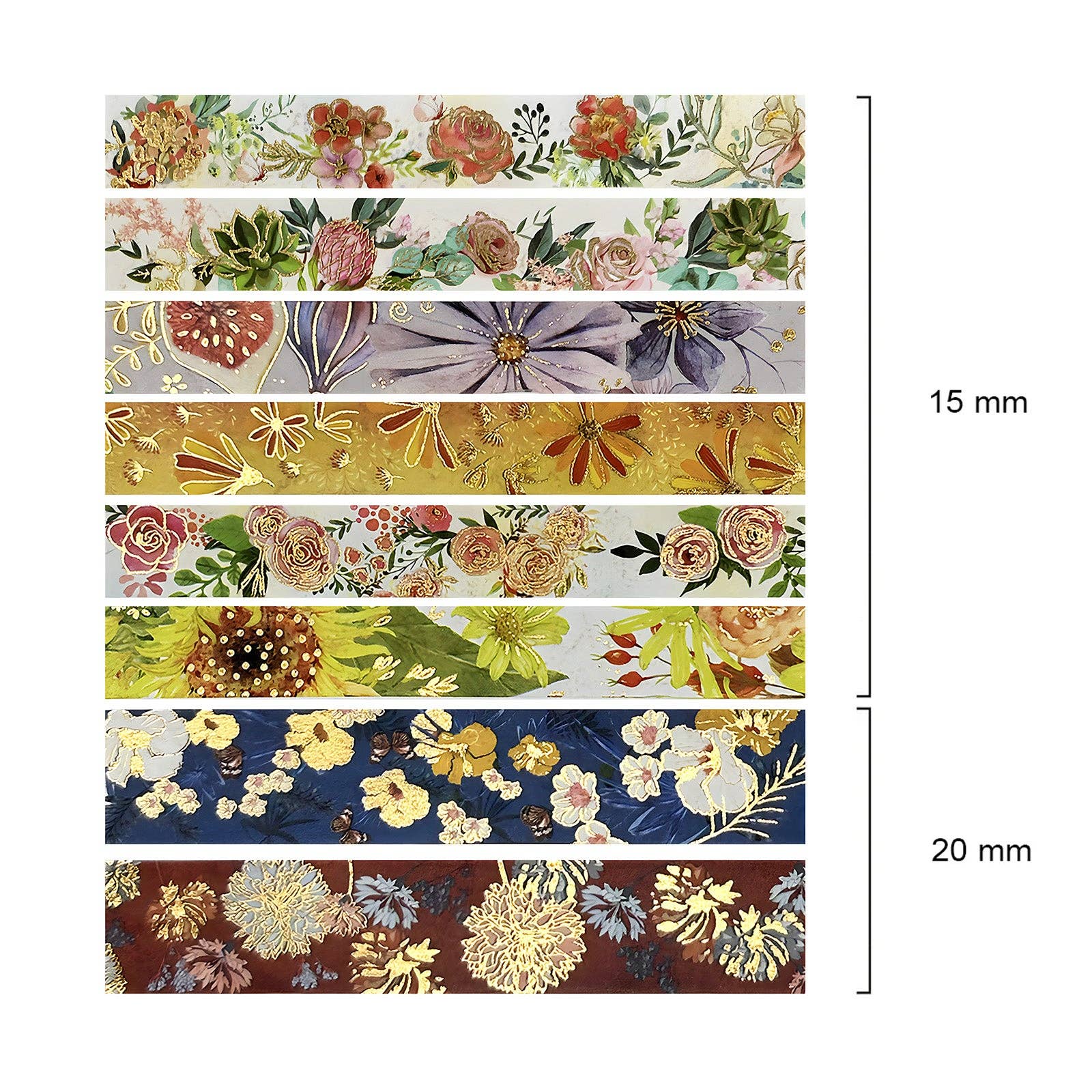 Wrapables.com - Wholesale Washi Tape - Wrapables Nature Metallic Foil Washi Tape Set1