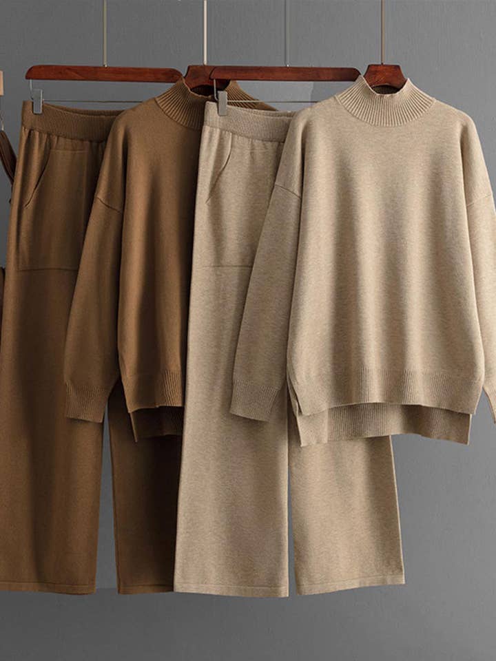 Knitted Top and Pants Set for wholesale by Fleurworld