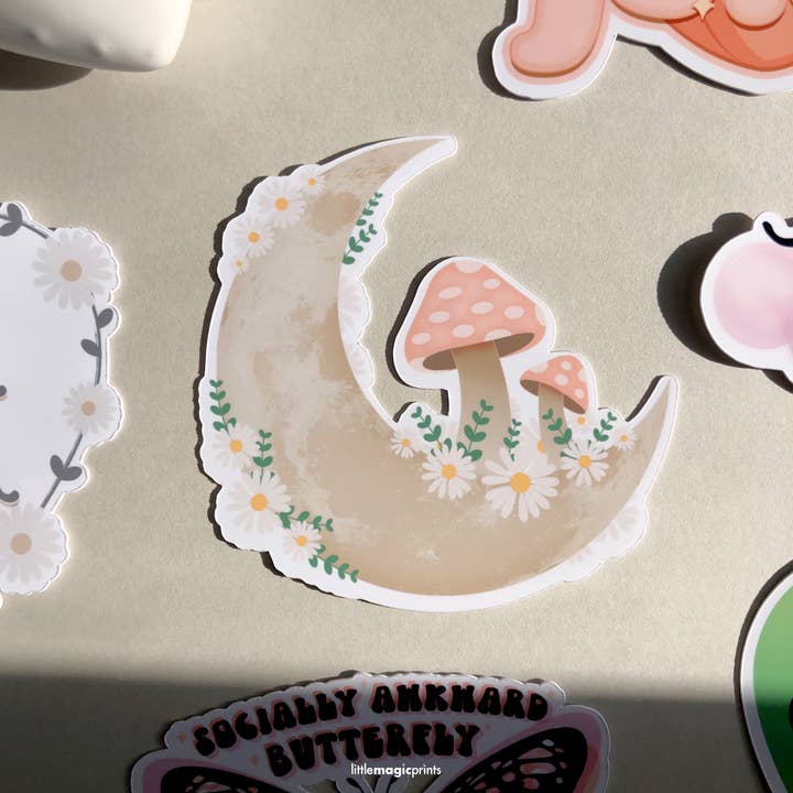 "Cottagecore" Moon Sticker for wholesale by LittleMagicPrints