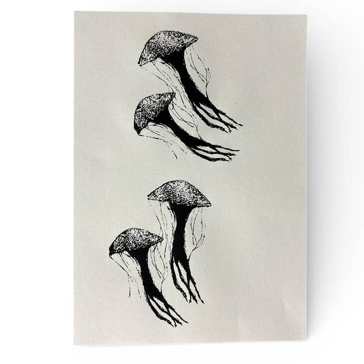 Quallen A4 Siebdruck Artprint Poster Kunstdruck für den Großhandel von ilovemixtapes