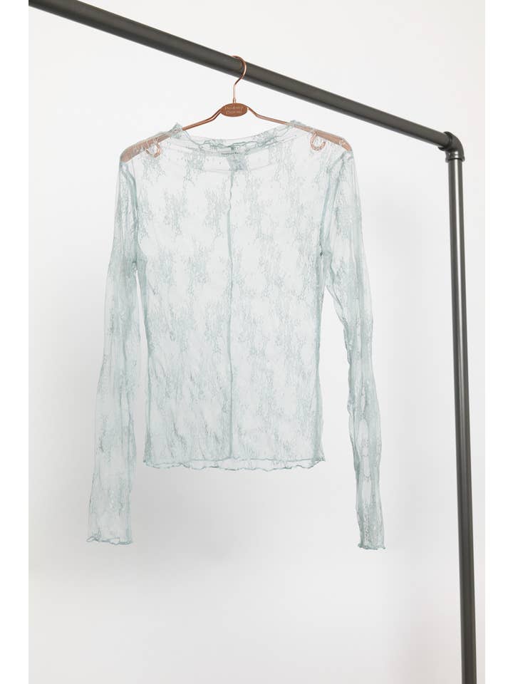 Newbury Kustom - Wholesale Blouse - Women's - 50986 - LONG SLEEVE SHEER LACE MESH TOP15