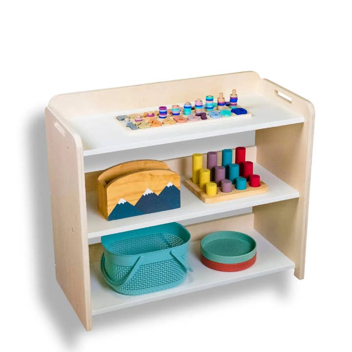 Sapiens Child – wholesale Fristående hylla – BANANA - Montessorihylla med kanter