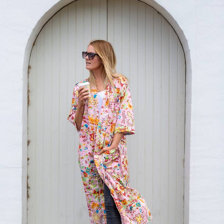 Kimono Cotton Kimono Bathrobe Frida Valentines Day GiftBird for wholesale by Linen Connections