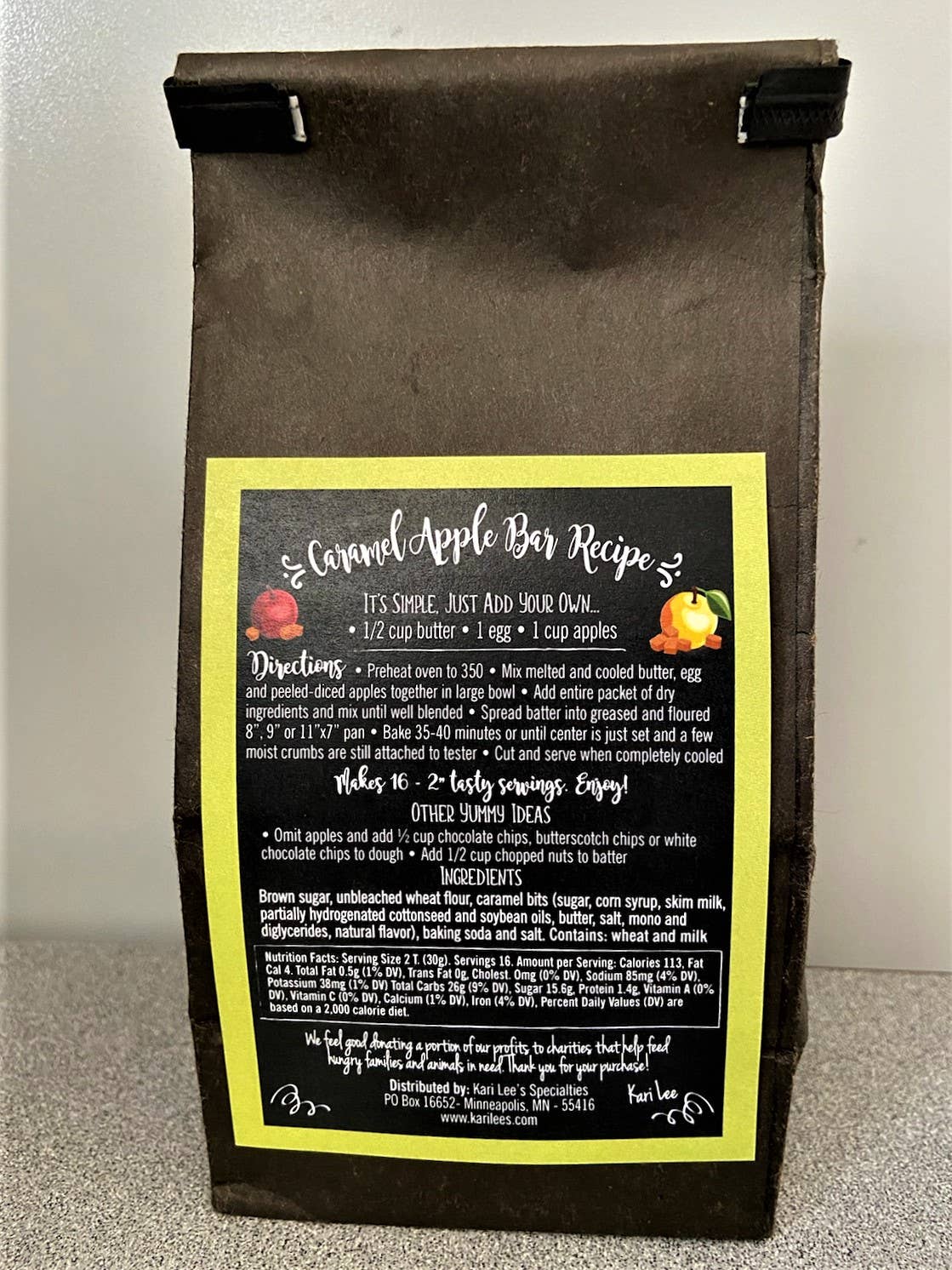 Kari Lee's Specialties - Wholesale Brownie Mix - Caramel Apple Bars Mix1