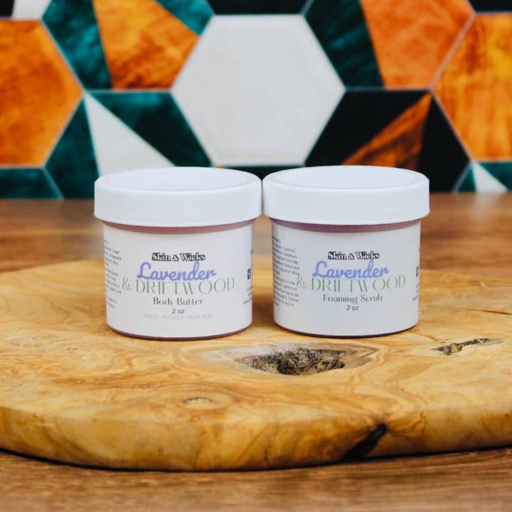Lavender & Driftwood Gift Sampler for wholesale by Skin & Wicks