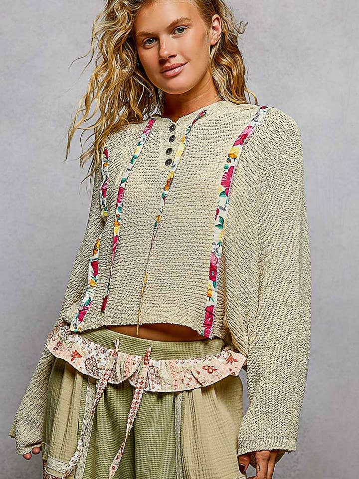 Full sleeve solid thin sweater hoodie top for wholesale by Pol Clothing