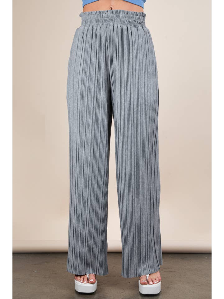 VERY J - Wholesale Pants - Women's - NP70826-Leopard Print & Solid Wide Leg Pleated Pants16