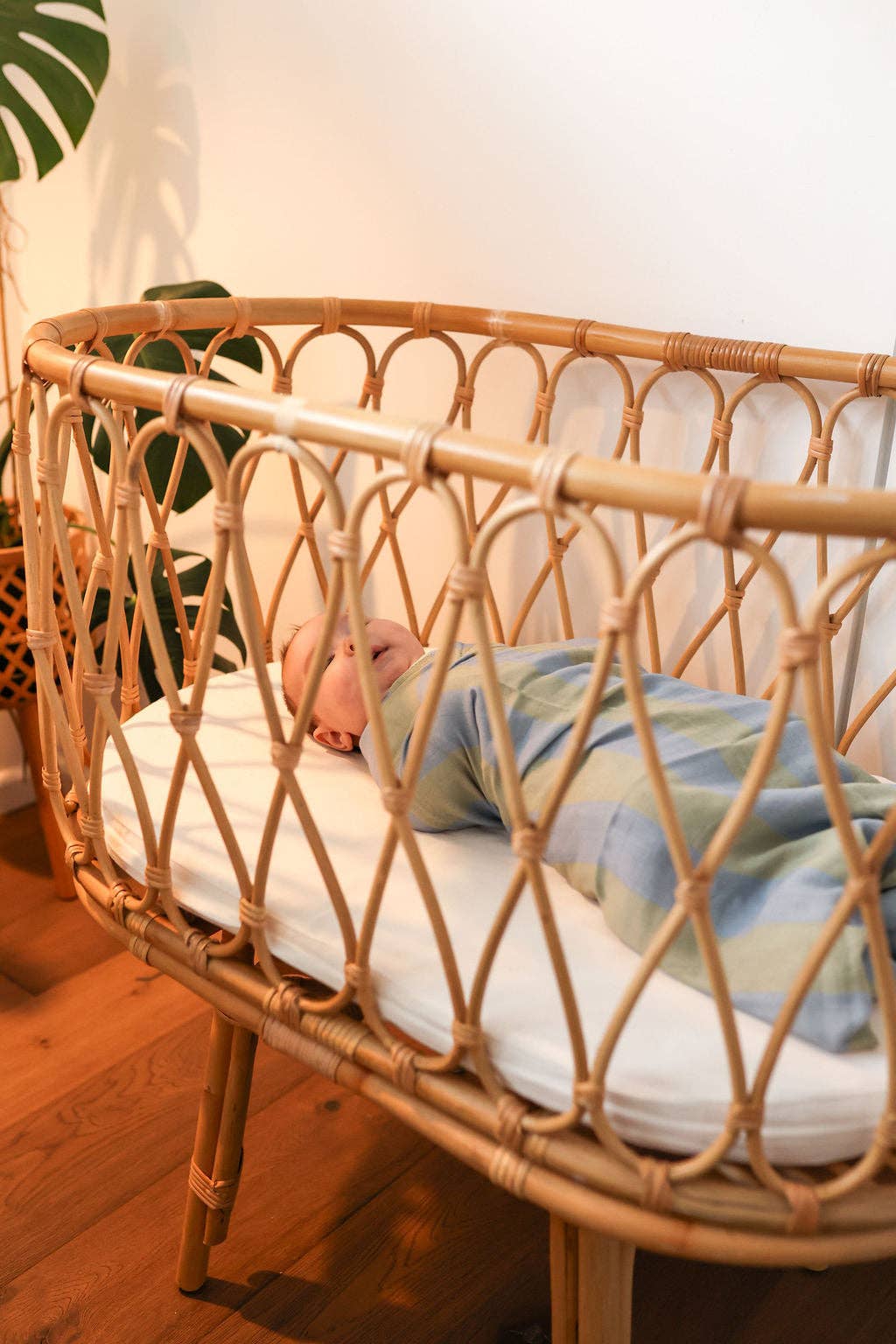 Tilda & Moo - Wholesale Swaddle - Baby - Ocean Tide Stripe | Swaddle2