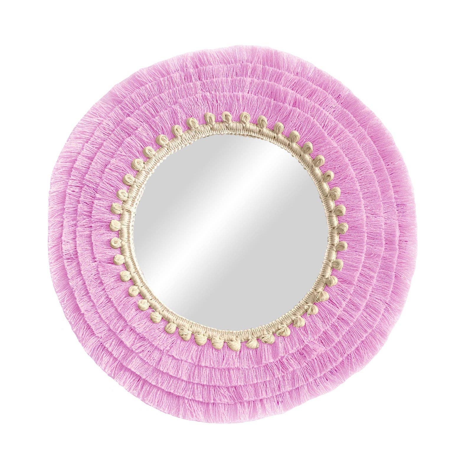 Geometrik Design - Wholesale Wall Stone - Round Wall Mirror With Cotton Fringe Boho Decor8