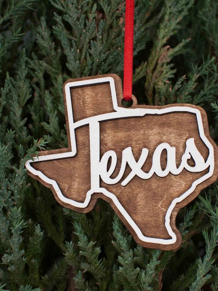 Texas Christmas Ornament for wholesale by The Little Ornament Shop