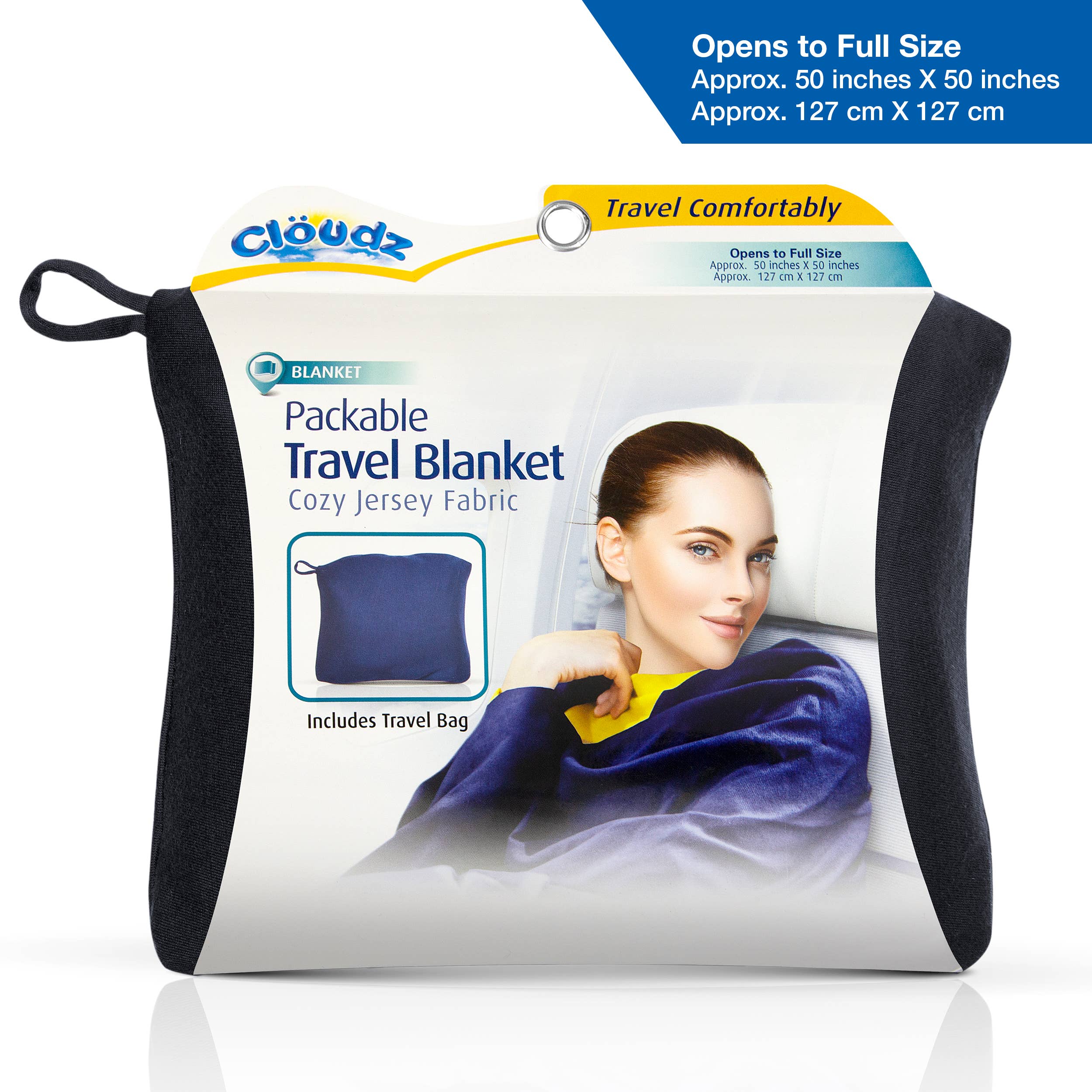 Cloudz - Wholesale Travel Blanket - Cloudz Jersey Travel Blanket In A Bag - Black2
