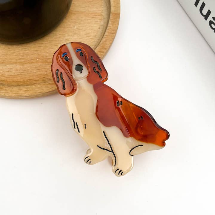 TheDivaSoap - Wholesale Hair Clip - Women's - Brown Dog Series Claw Clip, Shih Tzu Teddy Hair Clip0