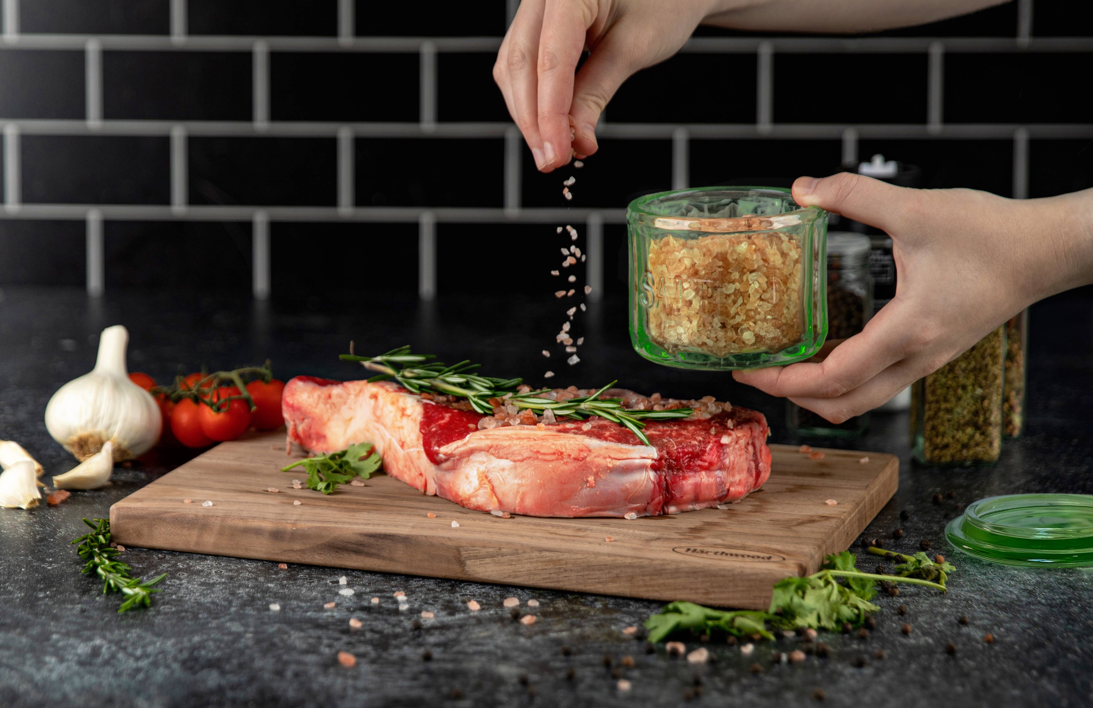 Kook - Wholesale Salt Mill - Kook Embossed Salt Cellar & Lid, Pressed Glass, 10 oz12