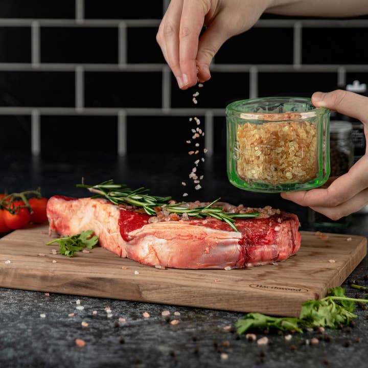 Kook - Wholesale Salt Mill - Kook Embossed Salt Cellar & Lid, Pressed Glass, 10 oz12