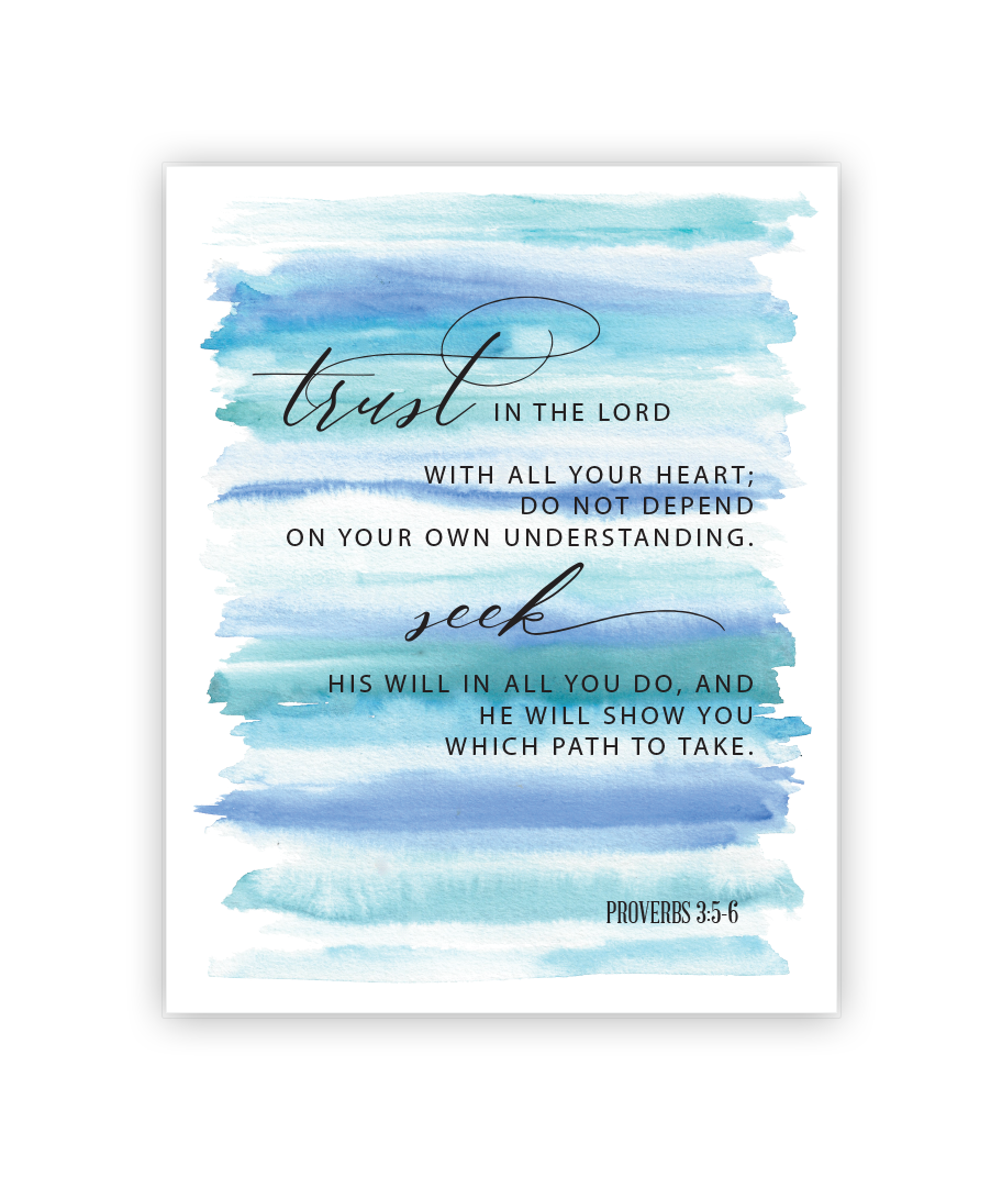 Eight21 Studios + Unique Greeting Cards, Art and Stationery - Wholesale Everyday Greeting Card - Proverbs3:5-6 Trust Scripture Christian Verse Greeting Card5