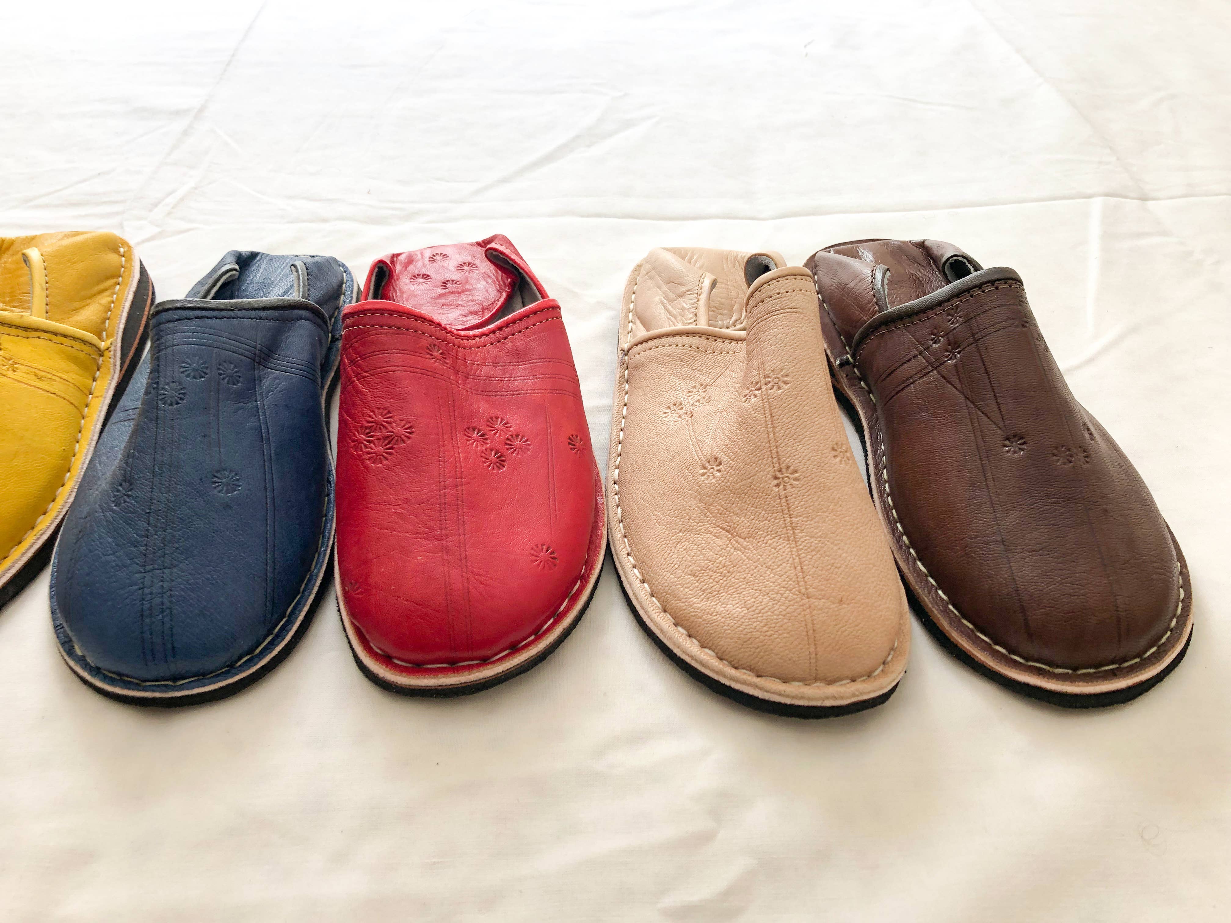 HandmadeBestSeller - Vente Chaussons – unisexe - Babouches marocaines unisexes en cuir biologique5