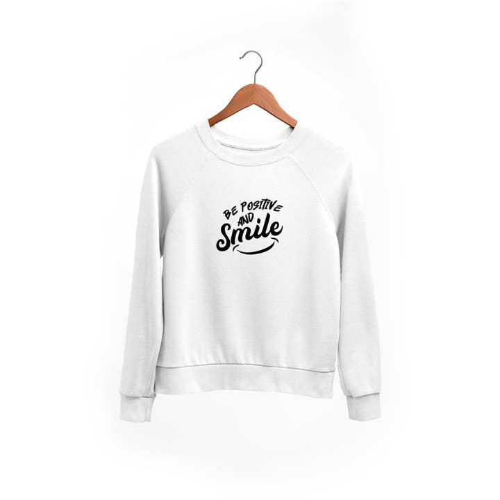 sweat-shirt pour femme -Be positive and smile pour la vente par Mamino