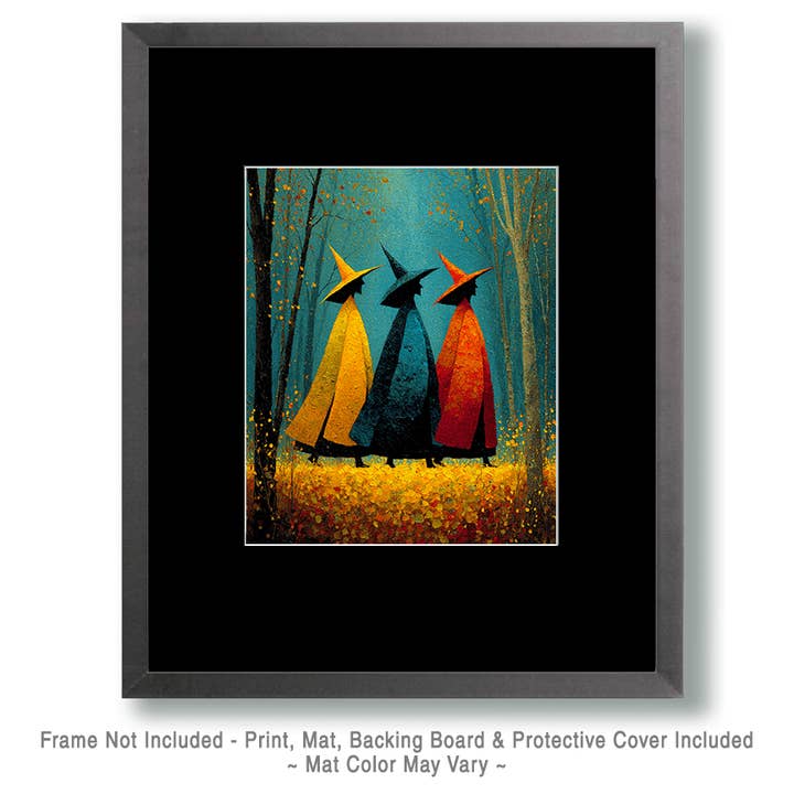 Mowbi - Wholesale Art Print - Three Witch's on a Mission Halloween Art Print - 8"x10" Artwork1