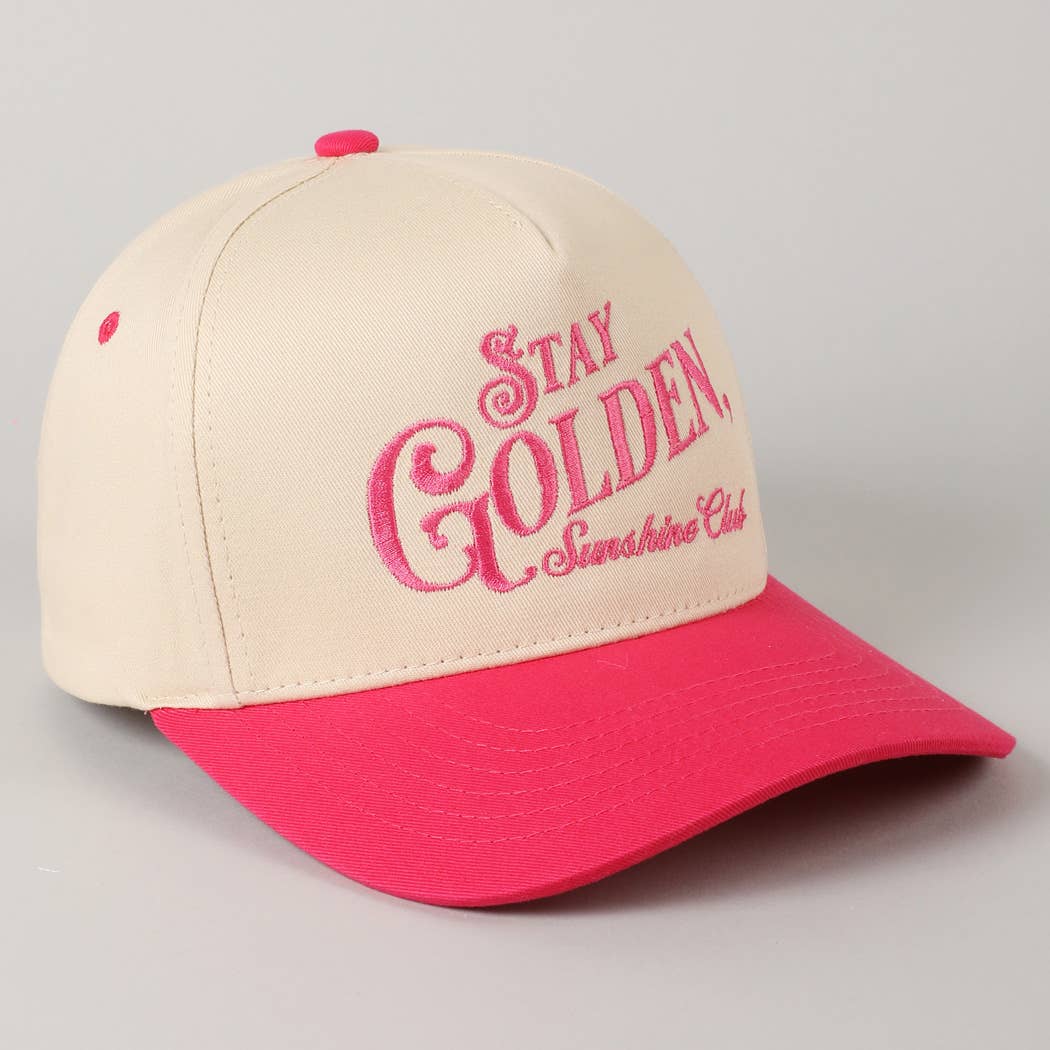 Fashion City - Vente Casquette de camionneur – femme - Casquette Trucker Brodée Stay Golden Sunshine Club10