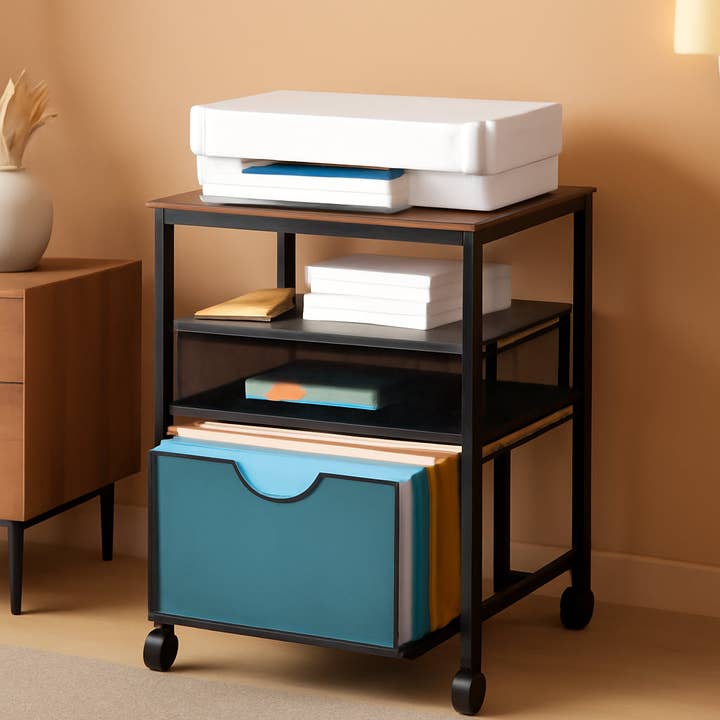 Rolling File Cart With Sliding Drawer For A4 Files for wholesale by ShipItFurniture