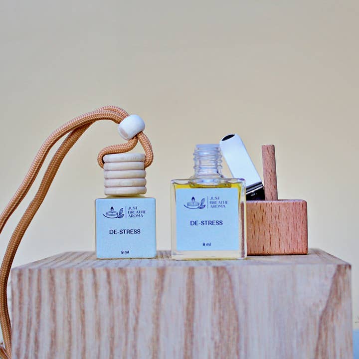 de-stress aromatherapy car diffuser | car air freshener for wholesale by Just Breathe Aroma
