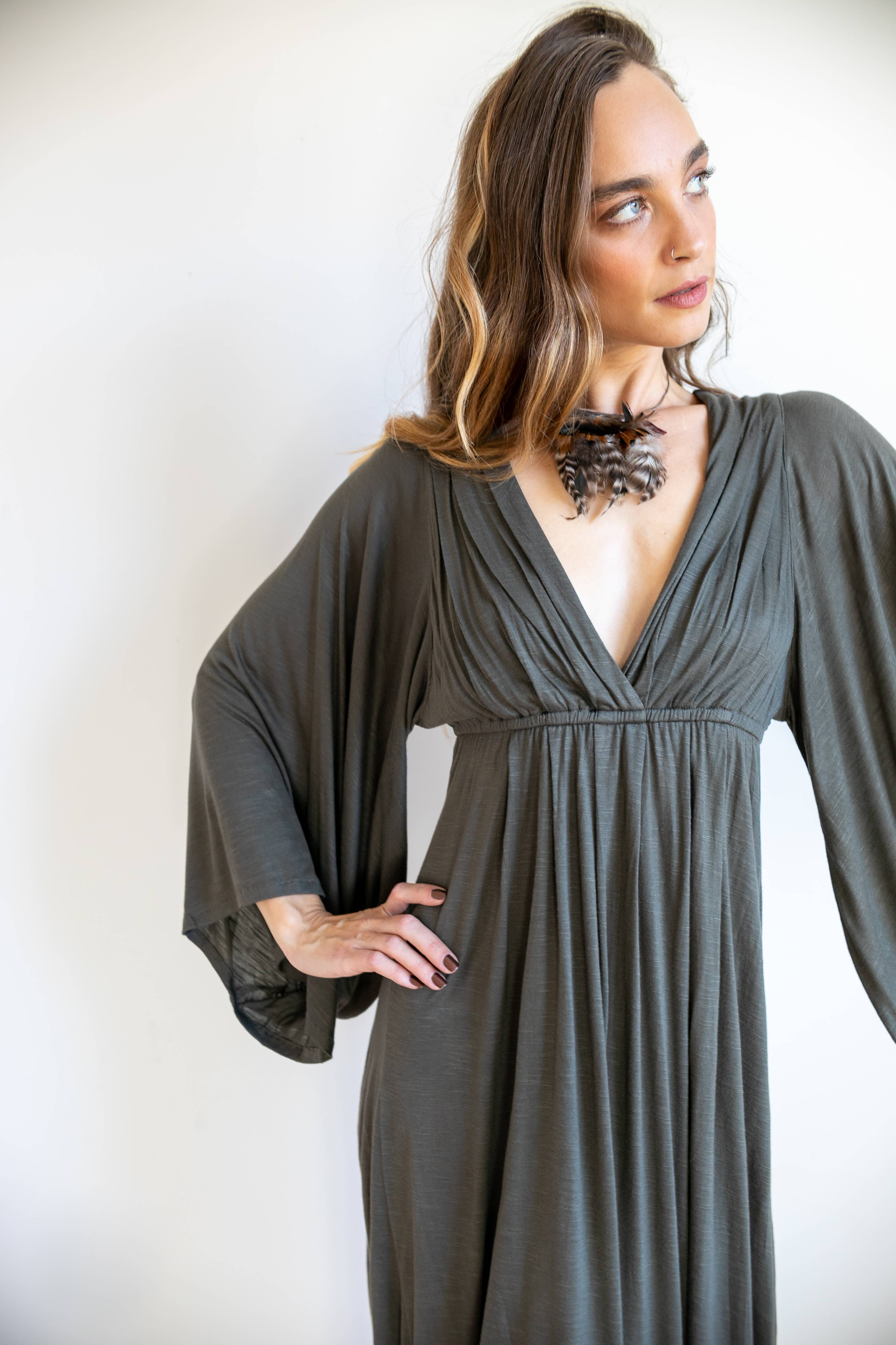 Paramita Designs - Wholesale Dress - Women's - Bell Sleeve Goddess Maxi Dress8