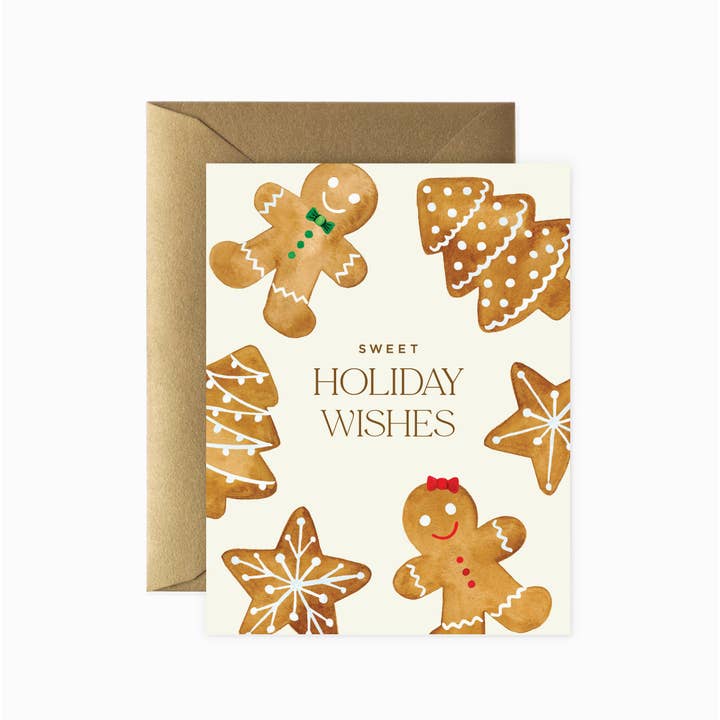 Gingerbread Cookies Holiday Greeting Card | Christmas Card for wholesale by Paper Anchor Co.