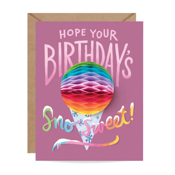 Pop-up Card - Sno Cone - Birthday for wholesale by Inklings Paperie