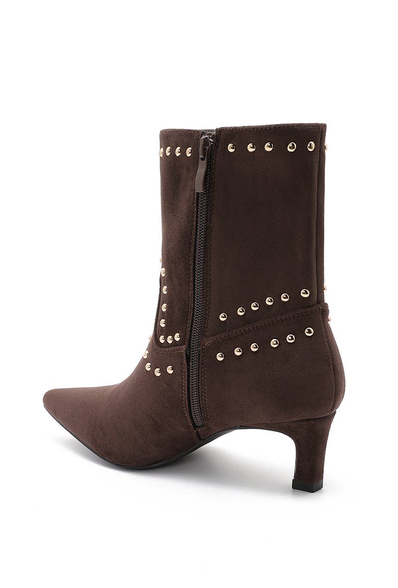 Joia Paris - Wholesale Booties - Women's - Western ankle boots with low heels, studded decoration GZ-30816