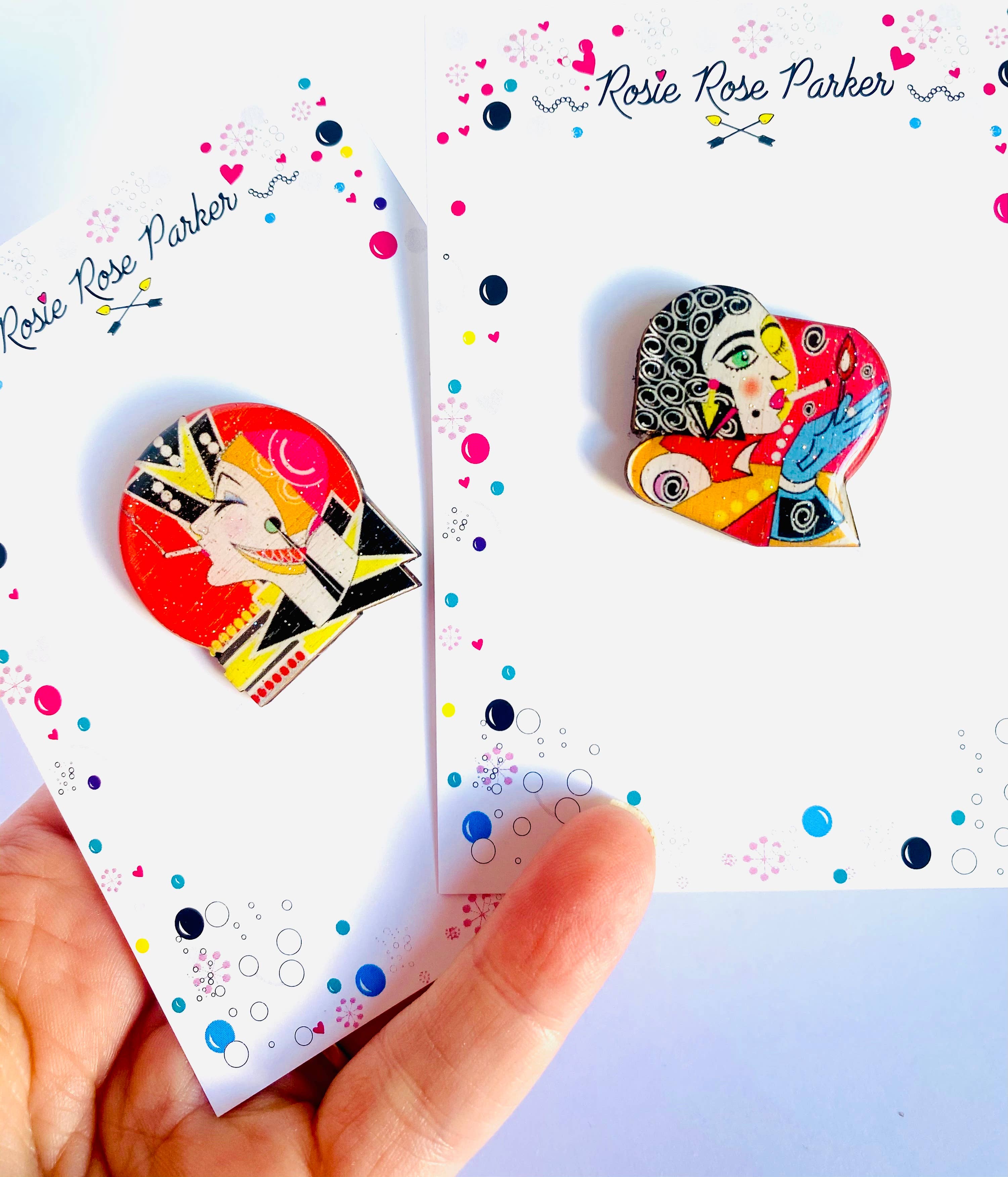 Rosie Rose Parker - Venta al por mayor Broches - Broches pequeños para chaquetas, broches, joyas hechas a mano9