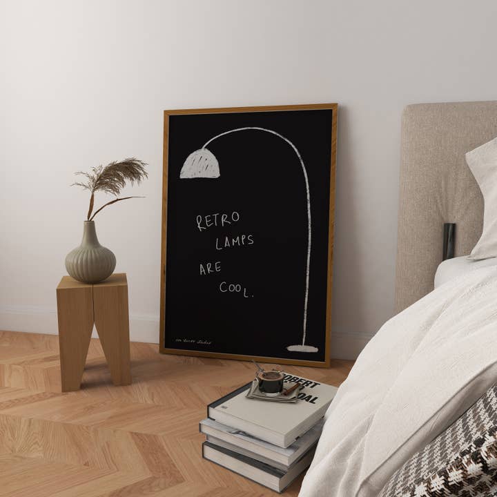 Retro Lamps are Cool Print for wholesale by RM Decor Studio