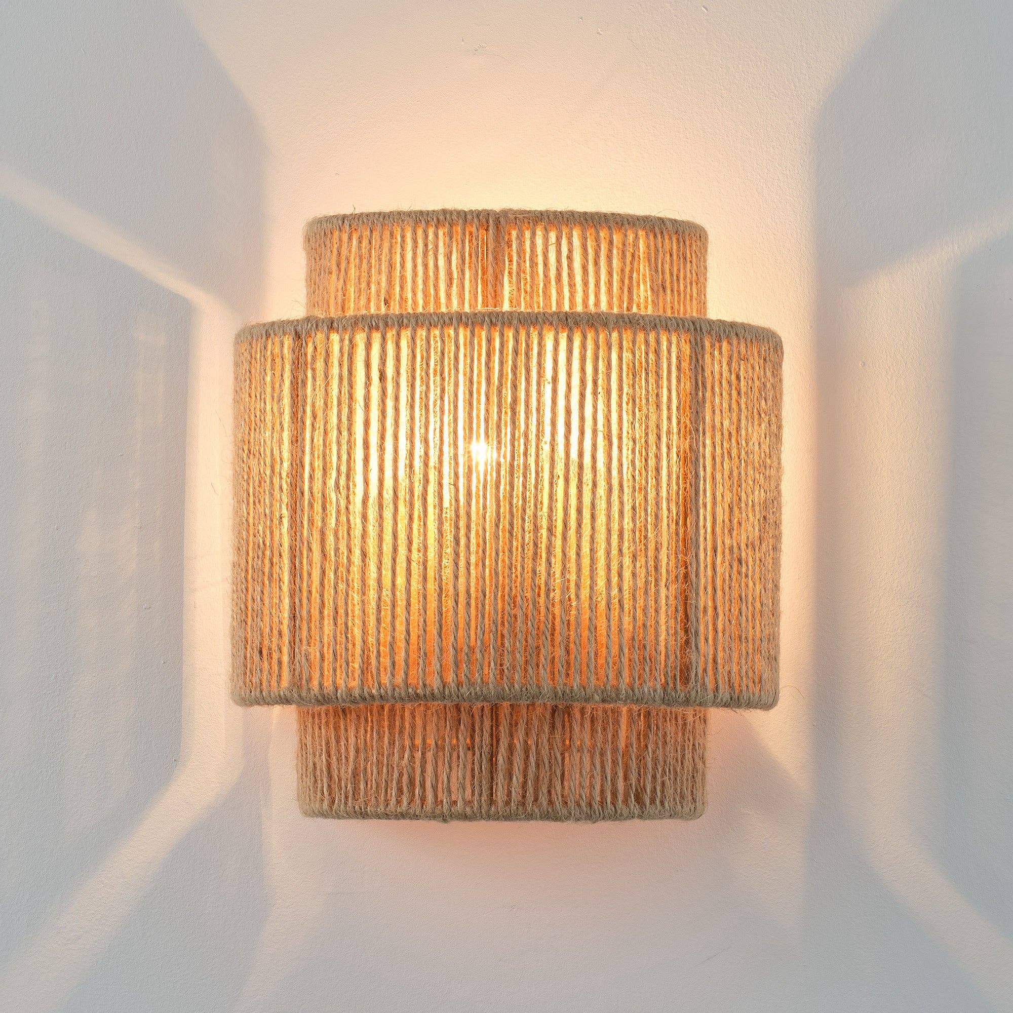 Brio Lighting - Wholesale Sconce - Lusteria 9" Boho Hand Woven Rope 1-Light Wall Sconce Light