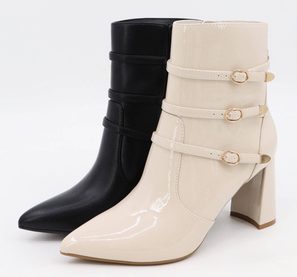 Mars Sky Shoes Wholesale - Vente Bottines – femme - Bamboo EVERCLEAR-31 Bottines à talons épais pour femmes à bout pointu avec brides multiples - Pack de 12 paires - 26,45/paire2