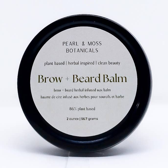 Brow + Beard Balm for wholesale by Pearl & Moss Botanicals Inc.