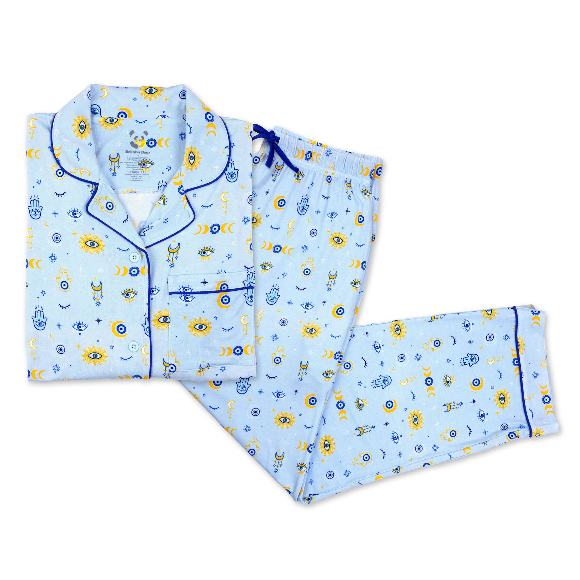 Bellabu Bear - Wholesale Sleepwear Set - Women's - The Eye Blue Bamboo Women's Pajama Set0