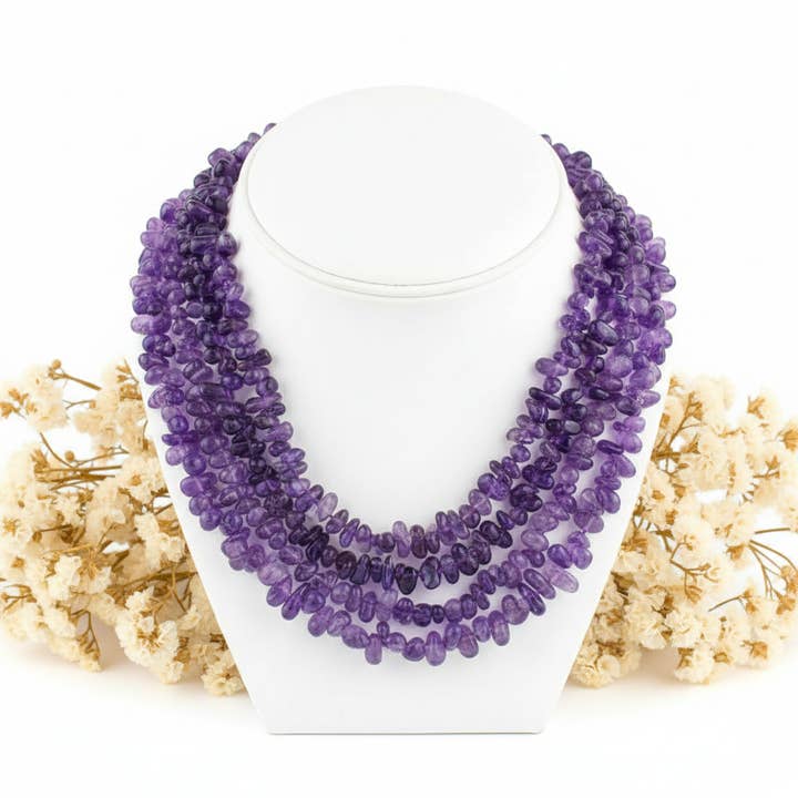 Amethyst-Halskette für den Großhandel von Produtos Namasté