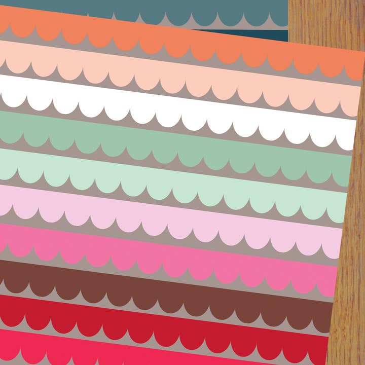 WP109 Scallop Gift Wrapping Paper for wholesale by Kali Stileman Publishing