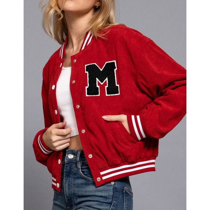 Paperdoll - Wholesale Varsity/Baseball Jacket - Women's - LONG SLV CODUROY VARSITY JACKET14