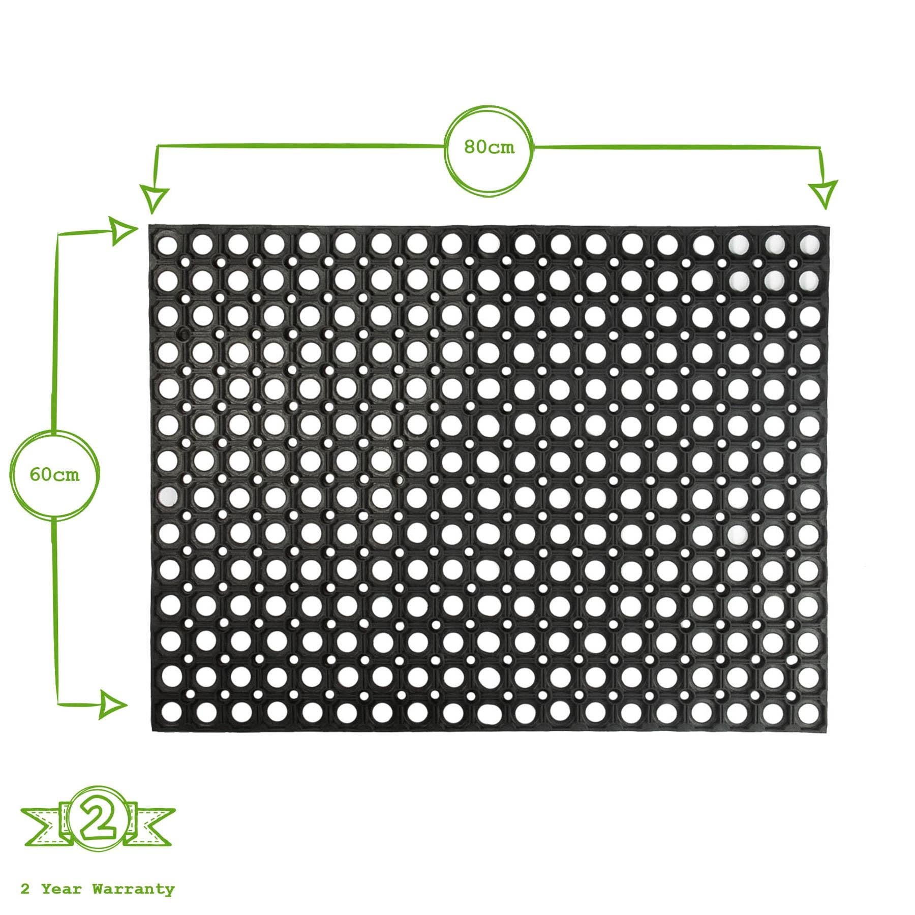 Rinkit Ltd – wholesale Door mat – Nicola Spring Heavy Duty Rubber Door Mat - 80 x 60cm - Black2