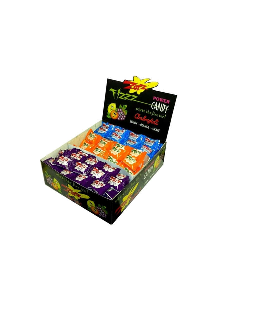 Candy Barn Express - Wholesale Hard Candy - Zotz - Blue Raspberry, Orange, Grape1