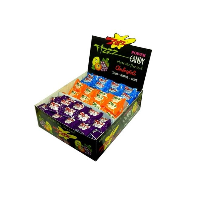 Candy Barn Express - Wholesale Hard Candy - Zotz - Blue Raspberry, Orange, Grape1