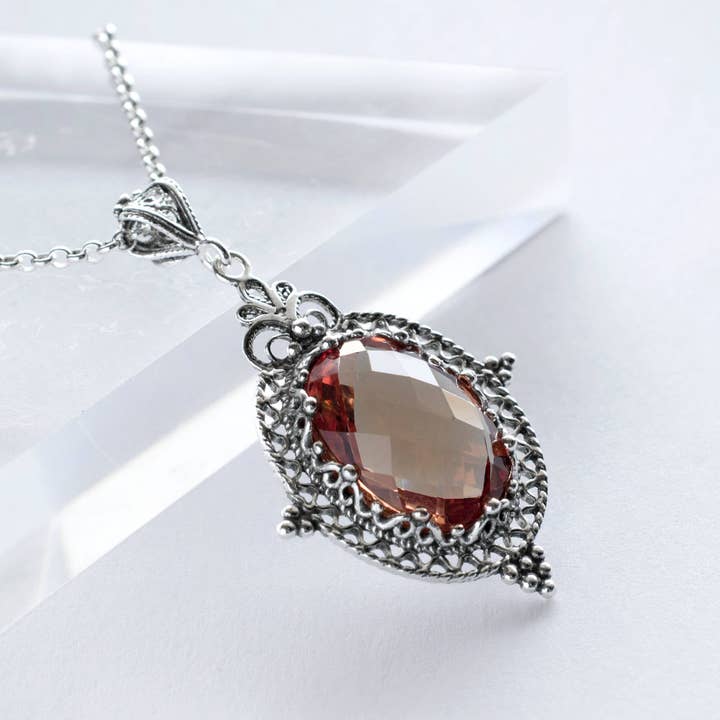 Filigranist Jewelry - Vente Colliers à pendentif - Collier Pendentif Femme Argent Alexandrite Ovale3