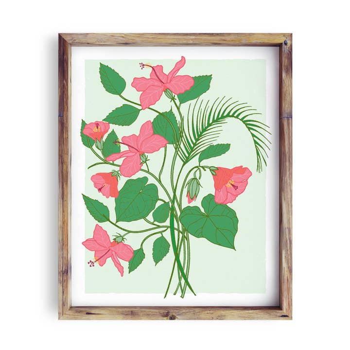 Bouquet de hibisco rosa • Lámina artística para venta al por mayor de Nico Made by Nicole Ferrara