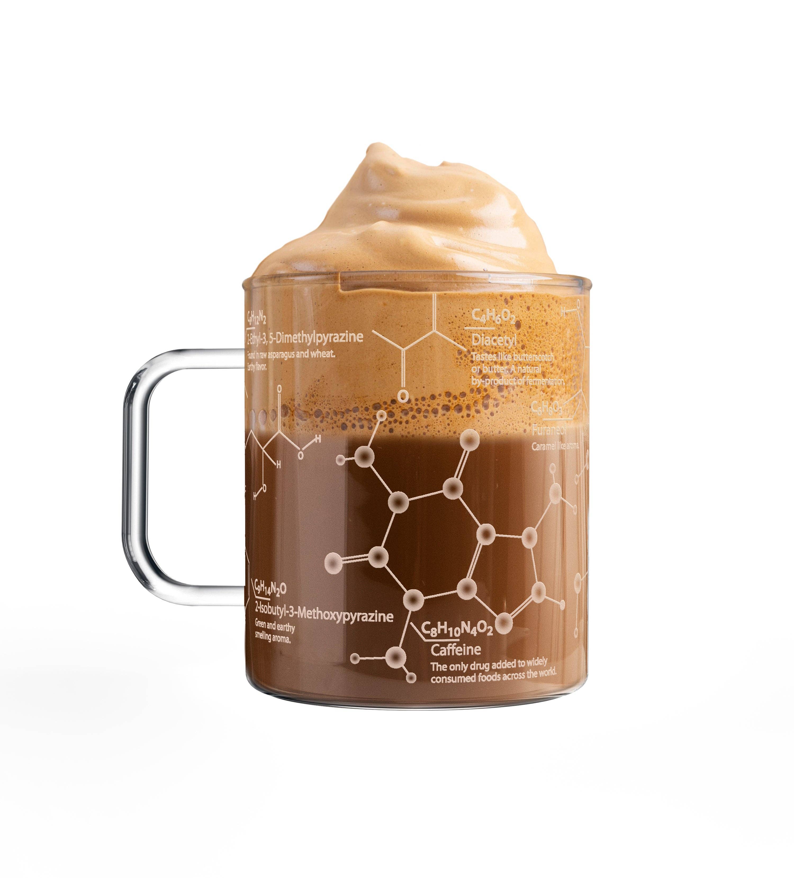 Greenline Goods - Wholesale Coffee Mug - Modern Glass Coffee Mug - 16 oz Tumbler Science of Coffee Glass (Set of 2)3